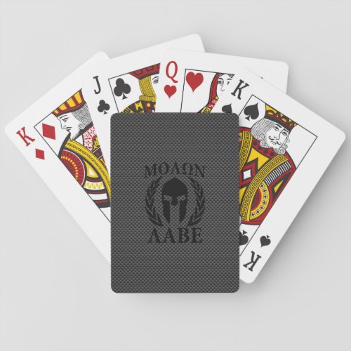 Molon Labe Spartan Warrior Laurels Carbon Decor Poker Cards