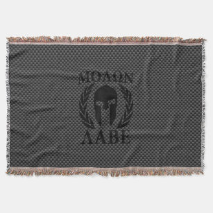 Molon Labe Spartan Warrior Laurels Carbon Decor Throw Blanket