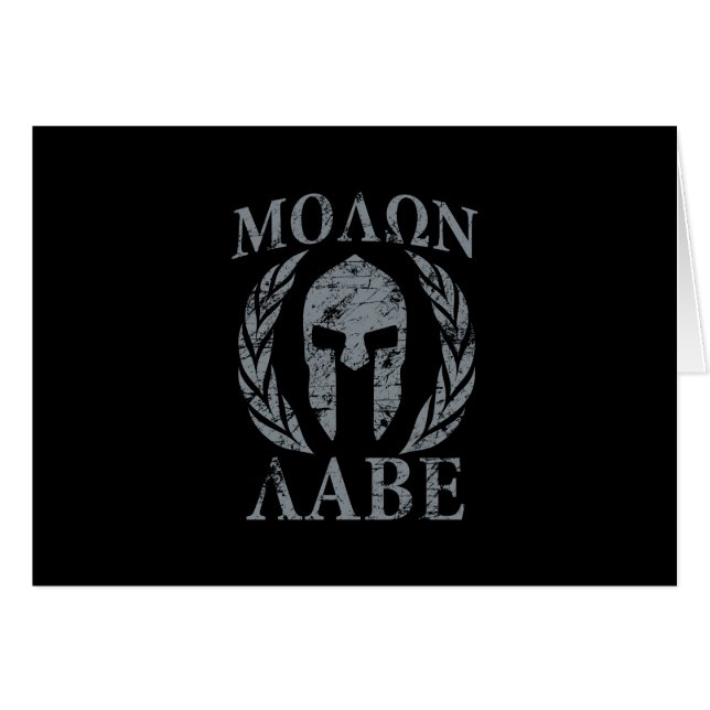 Molon Labe Spartan Warrior Laurels Cards (Front Horizontal)