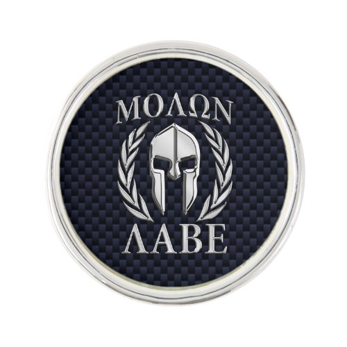 Molon Labe Spartan Warrior Laurels Chrome Print Pin