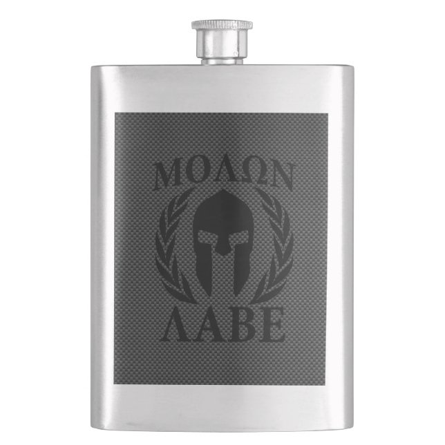 Molon Labe Spartan Warrior Laurels Flask (Front)