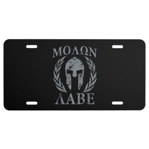 Molon Labe Spartan Warrior Laurels License Plate
