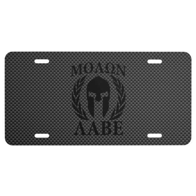 Molon Labe Spartan Warrior Laurels License Plate (Front)