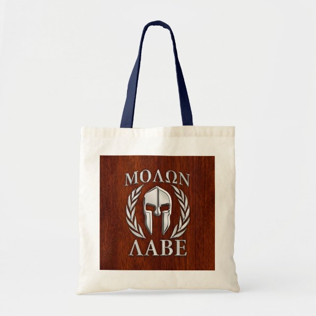 Molon Labe Spartan Warrior Laurels Mahogany Print Tote Bag (Front)