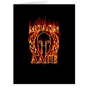 Molon Labe Spartan Warrior Laurels on Fire Cards