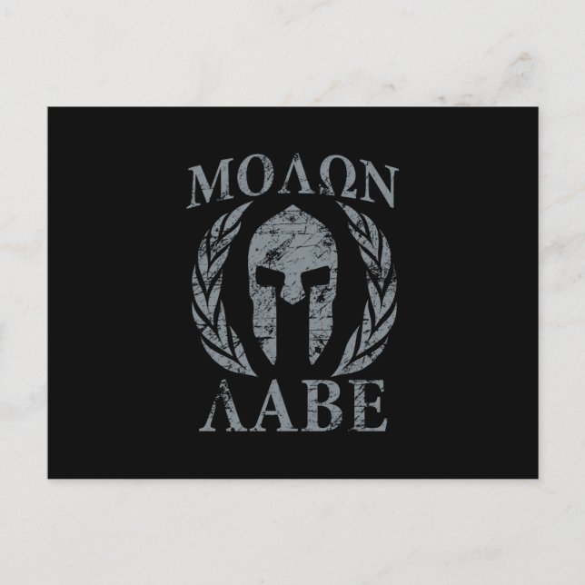 Molon Labe Spartan Warrior Laurels Postcard (Front)