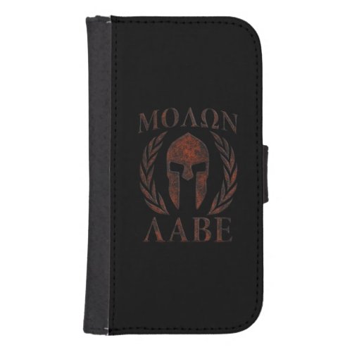 Molon Labe Spartan Warrior Laurels Galaxy S4 Wallet Case