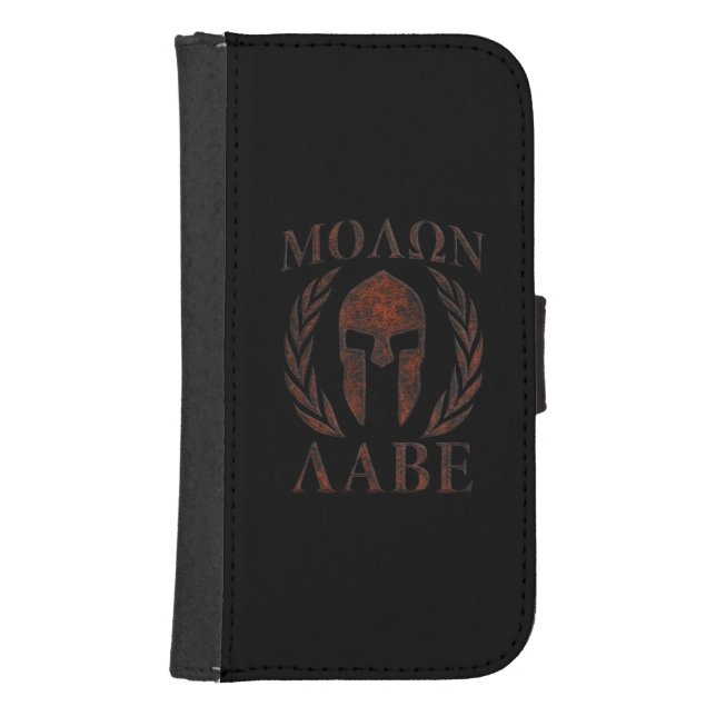 Molon Labe Spartan Warrior Laurels Samsung Galaxy Wallet Case (Front)