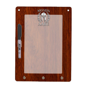 Molon Labe Spartan Warrior Laurels Wood Decor Dry-Erase Board