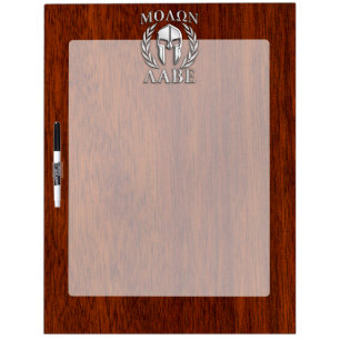 Molon Labe Spartan Warrior Laurels Wood Decor Dry Erase Board
