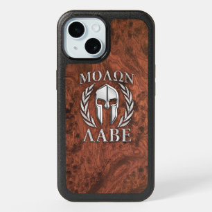Molon Labe Spartan Warrior Mahogany Print on a iPhone 15 Case