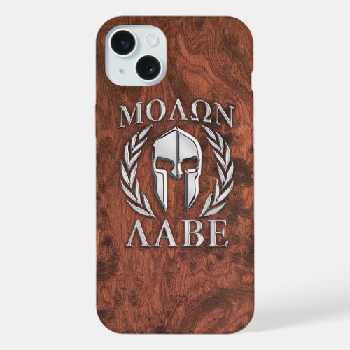 Molon Labe Spartan Warrior Mahogany Print on a iPhone 15 Plus Case