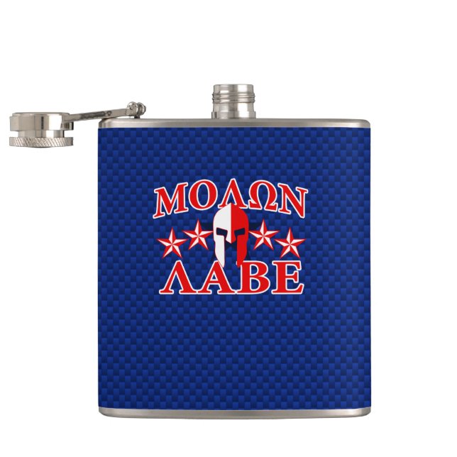 Molon Labe Spartan Warrior Mask 5 stars Patriot Flask (Opened)