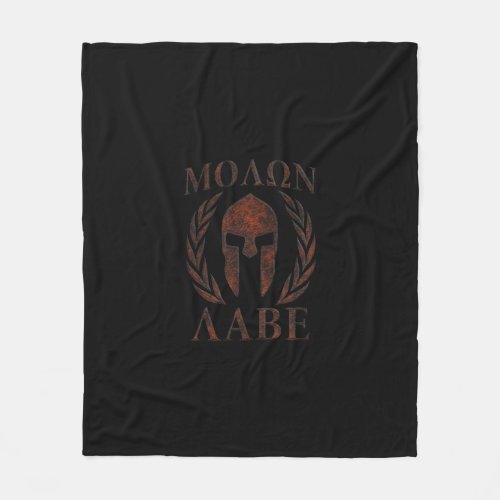 Molon Labe Spartan Warrior Mask Laurels Cast Fleece Blanket