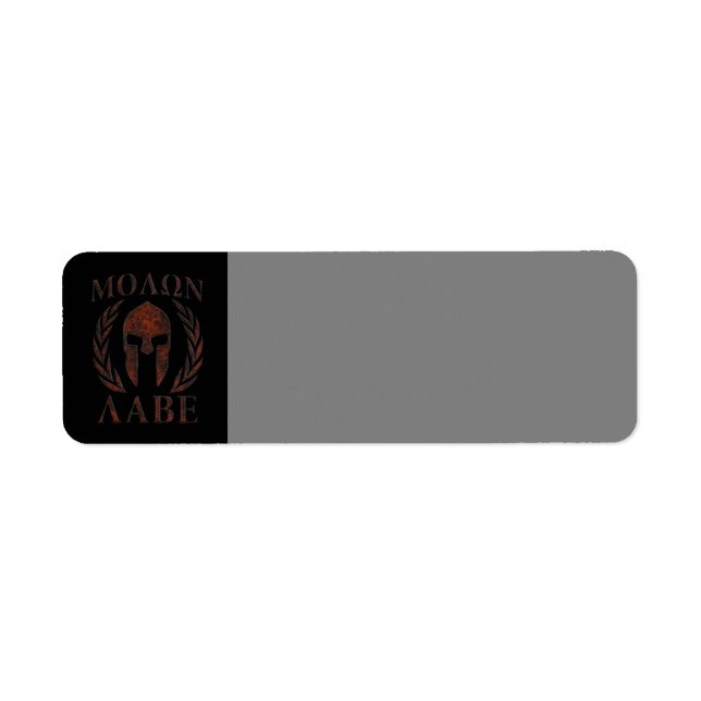 Molon Labe Spartan Warrior Mask Laurels Iron Label (Front)