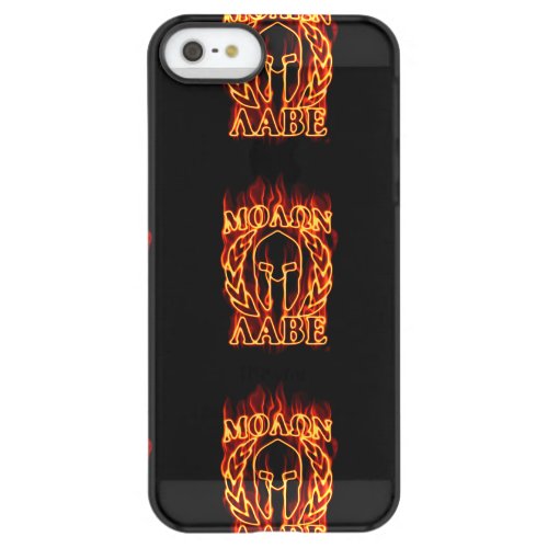 Molon Labe Spartan Warrior on Fire Permafrost iPhone SE55s Case