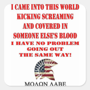 MOLON LABE SQUARE STICKER