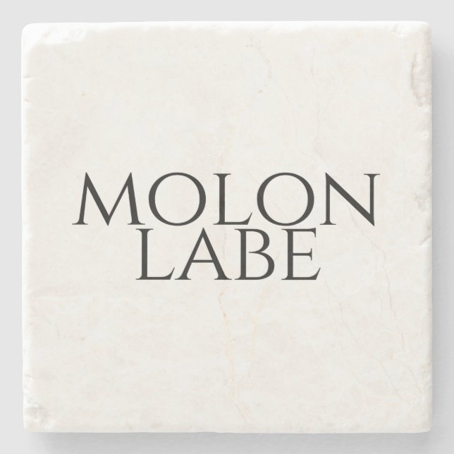 Molon Labe Stone Coaster (Front)