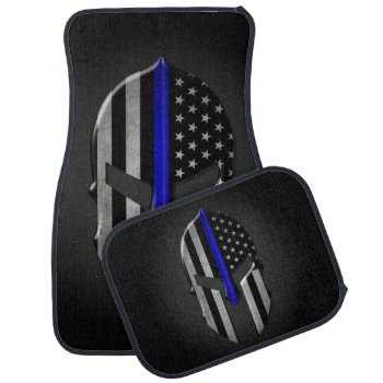 Molon Labe Thin Blue Line Car Floor Mat by ThinBlueLineDesign at Zazzle