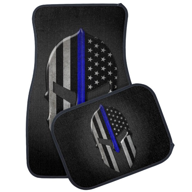 Molon Labe Thin Blue Line Car Floor Mat (Set)