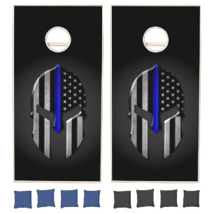 Molon Labe Thin Blue Line Cornhole Set