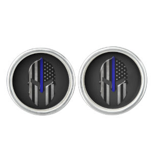 Molon Labe Thin Blue Line Cufflinks