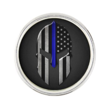 Molon Labe Thin Blue Line Lapel Pin by ThinBlueLineDesign at Zazzle