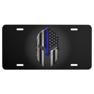 Molon Labe Thin Blue Line License Plate
