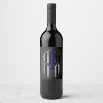 Molon Labe Thin Blue Line Wine Label by ThinBlueLineDesign at Zazzle