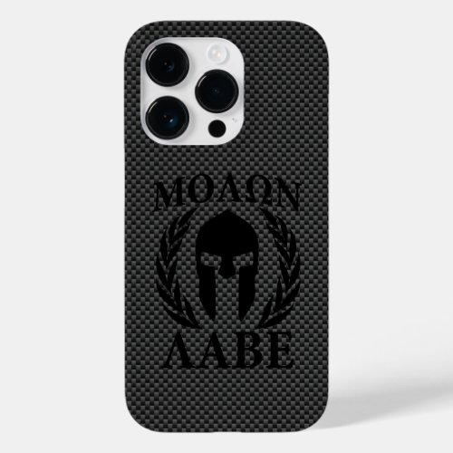 Molon Labe Warrior Laurels on Black Carbon Case_Mate iPhone 14 Pro Case