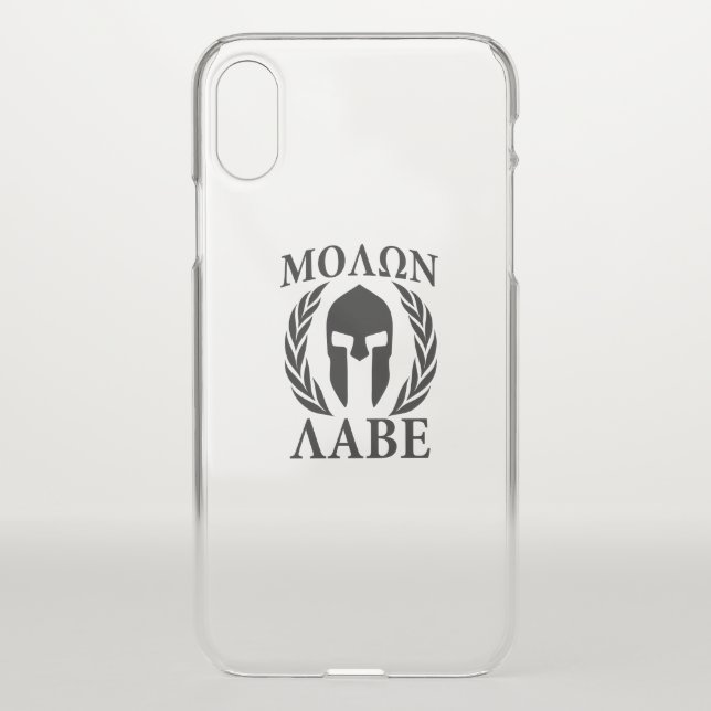 Molon Labe Warrior Laurels on Black Carbon Uncommon iPhone Case (Back)