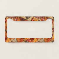 Molten Amber and Crimson Geometric - Marble Mosaic