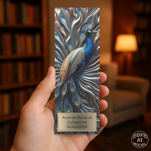 Molten Copper and Silver Majestic Peacock Bookmarks