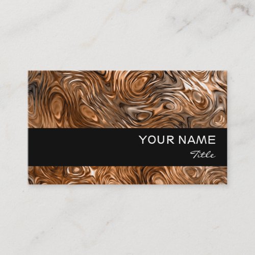 Molten Copper print business card black stripe