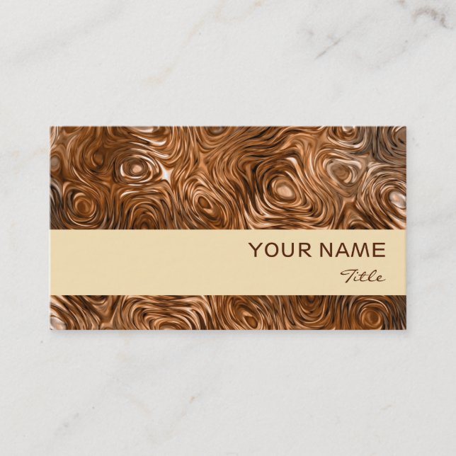 Molten "Copper" print business card cream stripe (Front)