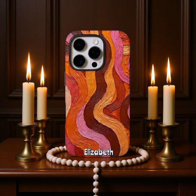 Molten Flow: Abstract Texture in Warm Hues Case-Mate iPhone Case (Creator Uploaded)