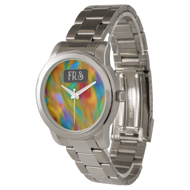 Molten Glass - Colorful Abstract Flames - custom Watch (Angled)