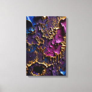 Molten Gold Decay - Vertical 3D Abstract Peeling Canvas Print