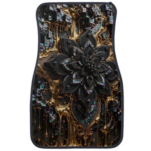 Molten Gold Gothic Pearl Extra 3D Mosaic Car Floor Mat