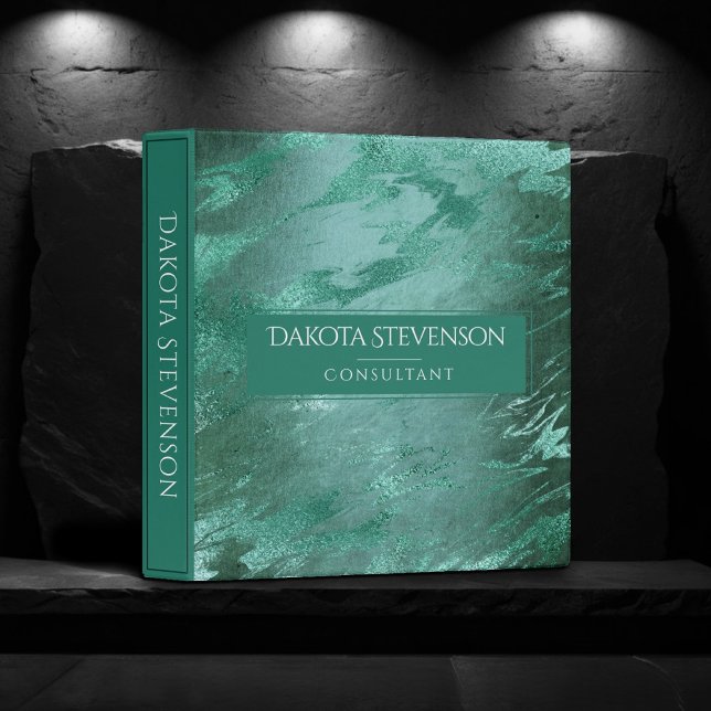 Molten Jade | Emerald Green Luxury Marble 3 Ring Binder (Creator Uploaded)