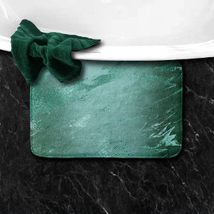 Molten Jade   Emerald Green Luxury Marble Bath Mat
