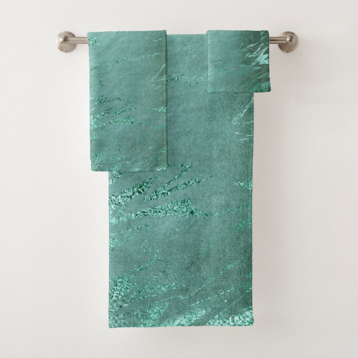 Molten Jade Emerald Green Luxury Marble Bath Towel Set Zazzle