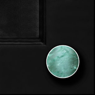 Molten Jade   Emerald Green Luxury Marble Ceramic Knob