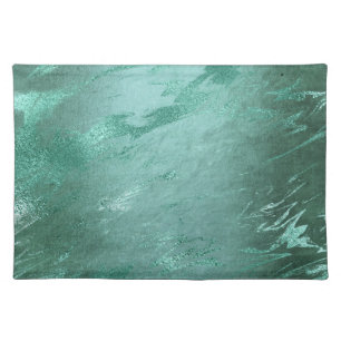 Molten Jade Emerald Green Luxury Marble Cloth Placemat
