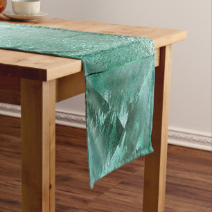 Molten Jade Emerald Green Luxury Marble Short Table Runner