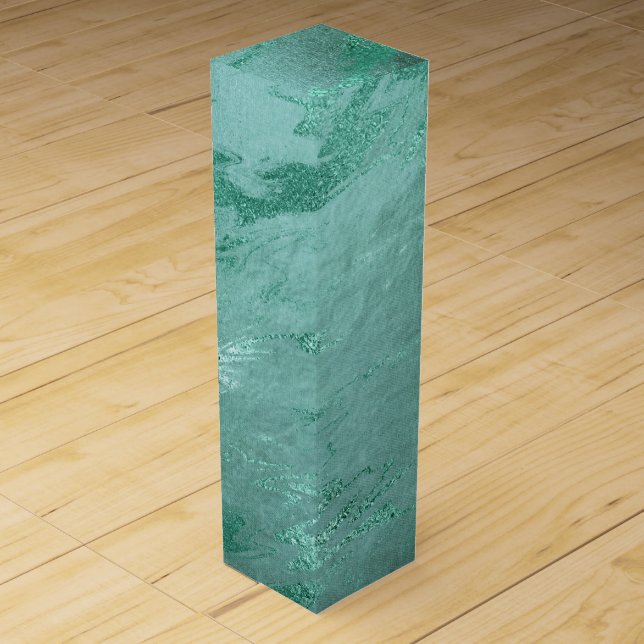 Molten Jade | Emerald Green Luxury Marble Wine Box (Front)