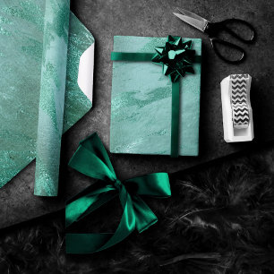 Molten Jade   Emerald Green Luxury Marble Wrapping Paper