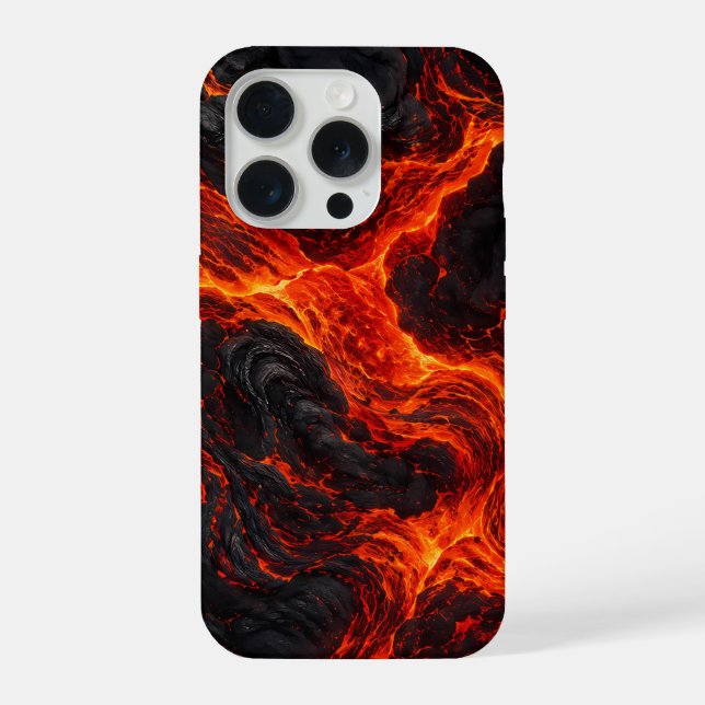 Molten Lava Flow | Volcanic Fire Texture iPhone Case (Back)