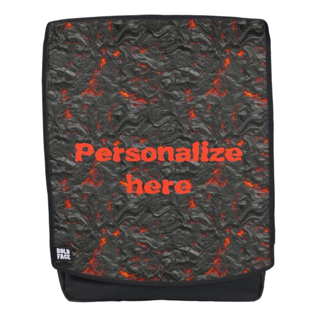 Molten lava volcano black and red backpack (Front)