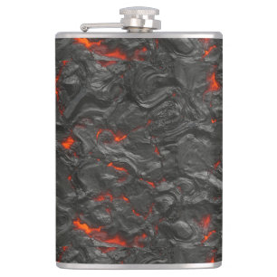 Molten lava volcano black and red flask
